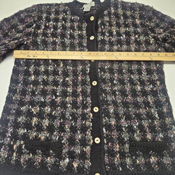 Vtg South Wool Pure Virgin Wool Handknitted Cardigan Sweater Sz M Made Uruguay - Picture 6 of 9